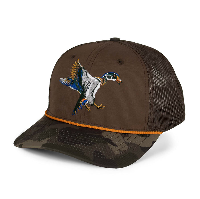 Paramount Outdoors Hat 5-Panel Throwback Fly Fishing Trucker hat with Quick Dry Fabric and Stretch Comfort Snapback