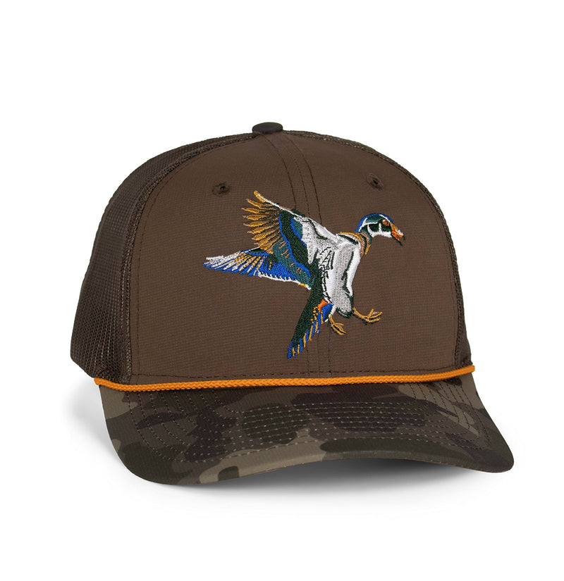 Paramount Outdoors Hat 5-Panel Throwback Fly Fishing Trucker hat with Quick Dry Fabric and Stretch Comfort Snapback
