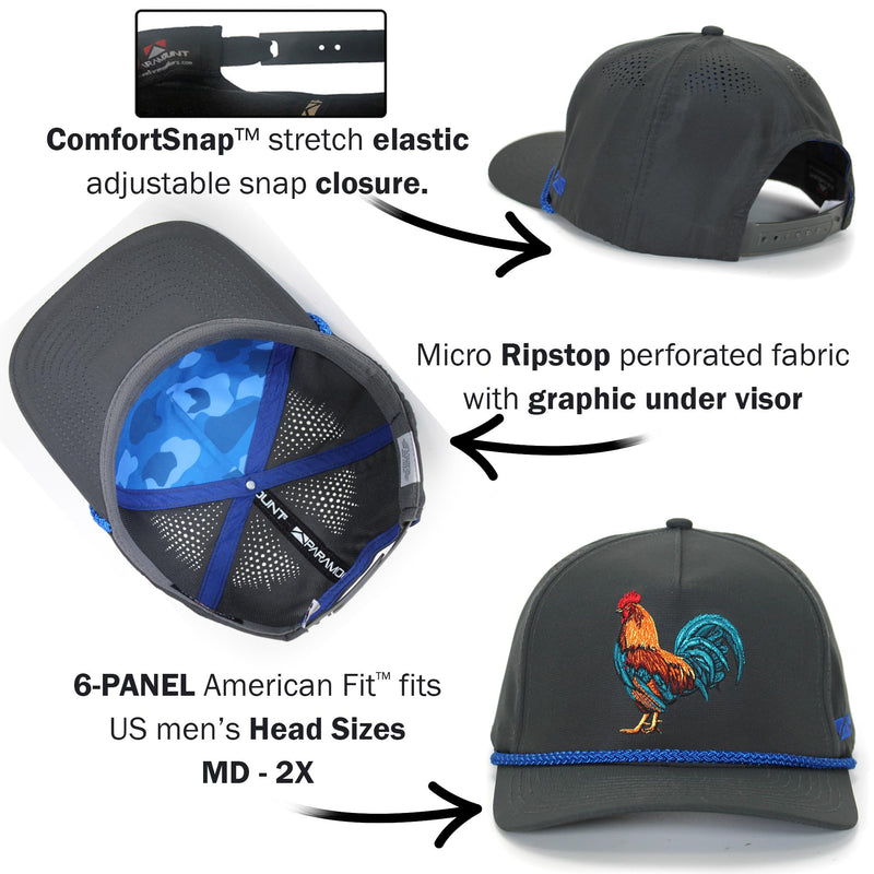 Paramount Outdoors Hat 5-Panel Throwback Fly Fishing Trucker hat with Quick Dry Fabric and Stretch Comfort Snapback