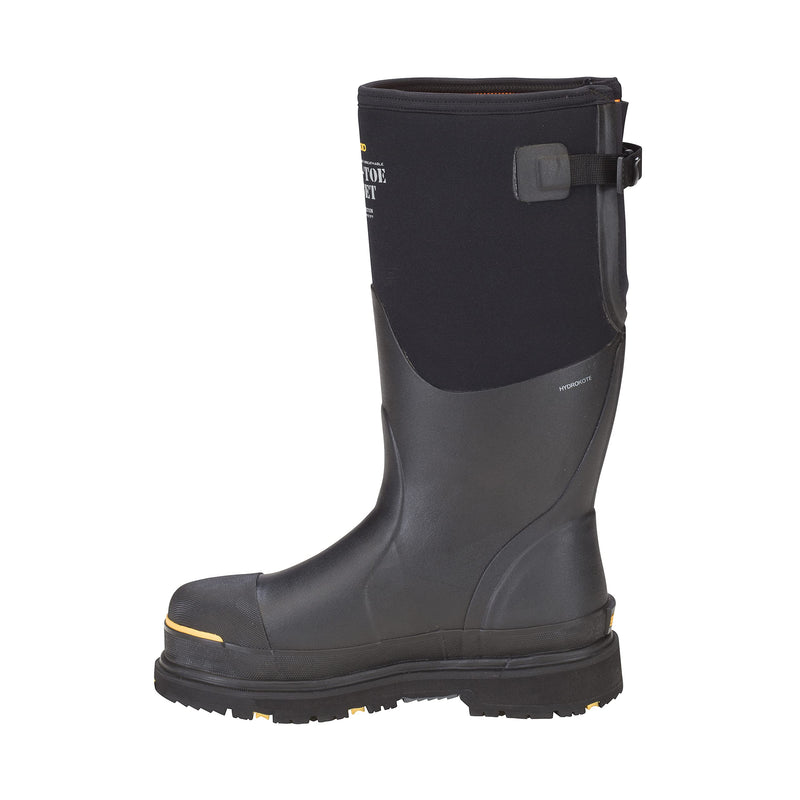 Dryshod Mens Steel-Toe Gusset Work Safety Boots | Waterproof | Slip Resistant | Rubber | Black | Size 10