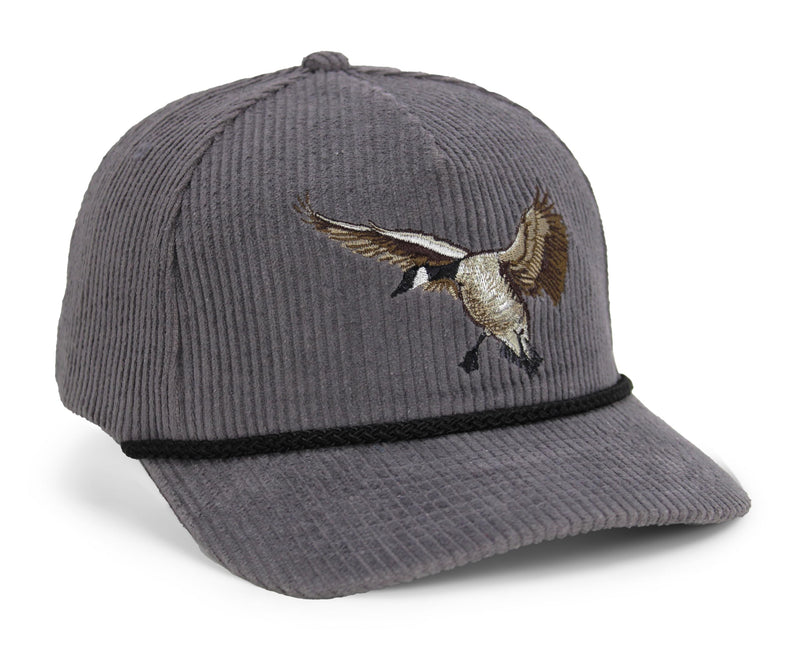 Paramount Outdoors Corduroy Hat Comfort Snapback Retro Waterfowl Snow Goose Hunting Cap (White Corduroy- OSFA)