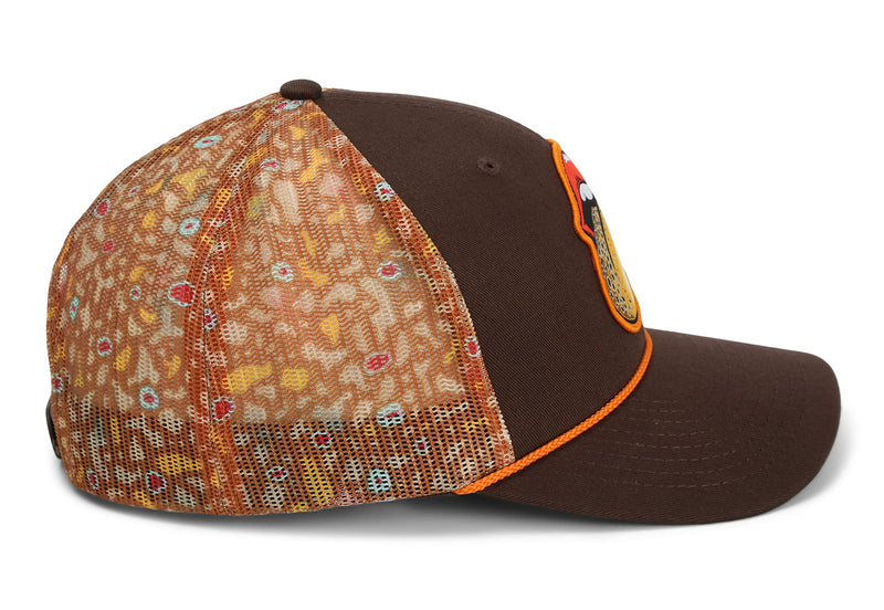 Paramount Outdoors Trout Tongue Fly Fishing Brown Trout 6-Panel Rope Cap Fly Fishing Cap (Brown)