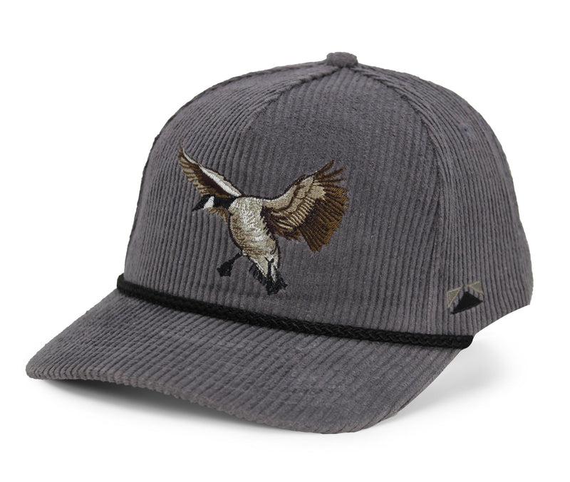Paramount Outdoors Corduroy Hat Comfort Snapback Retro Waterfowl Snow Goose Hunting Cap (White Corduroy- OSFA)