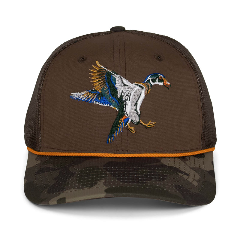 Paramount Outdoors Hat 5-Panel Throwback Fly Fishing Trucker hat with Quick Dry Fabric and Stretch Comfort Snapback