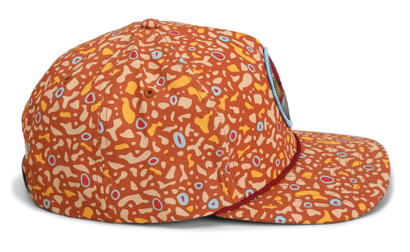 Paramount Outdoors Dead Drift Fly Fishing Patch 5-Panel Vintage Trucker Rope Cap, Fly Fishing Cap