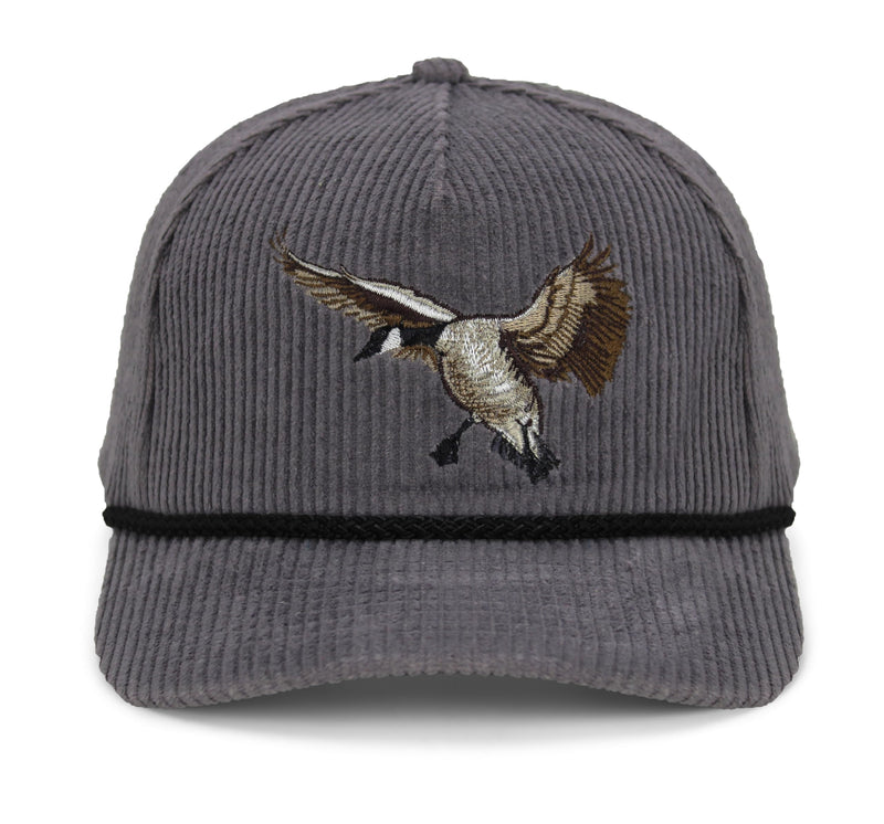 Paramount Outdoors Corduroy Hat Comfort Snapback Retro Waterfowl Snow Goose Hunting Cap (White Corduroy- OSFA)
