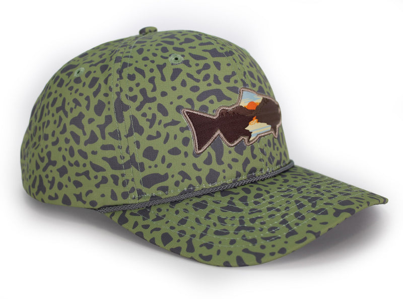Paramount Outdoors Sunset Fish Silhouetee Performance Trucker Hat Mountain Fishing Rope Cap (Slate - OSFA)