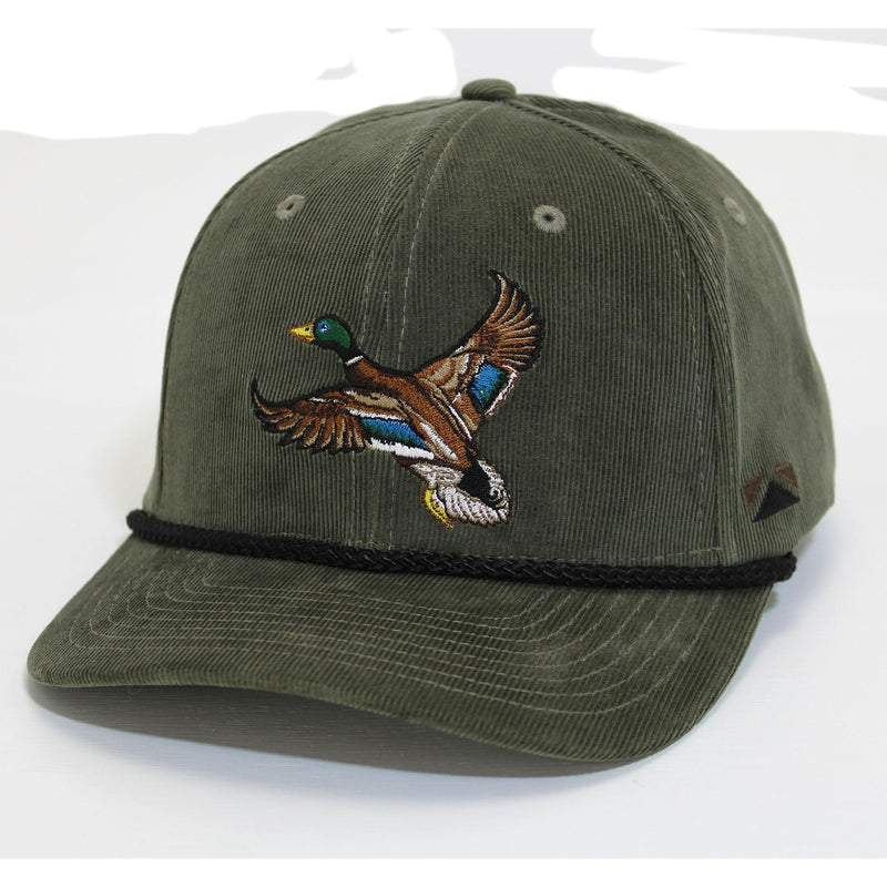 Paramount Outdoors Corduroy Hat Comfort Snapback Retro Waterfowl Snow Goose Hunting Cap (White Corduroy- OSFA)