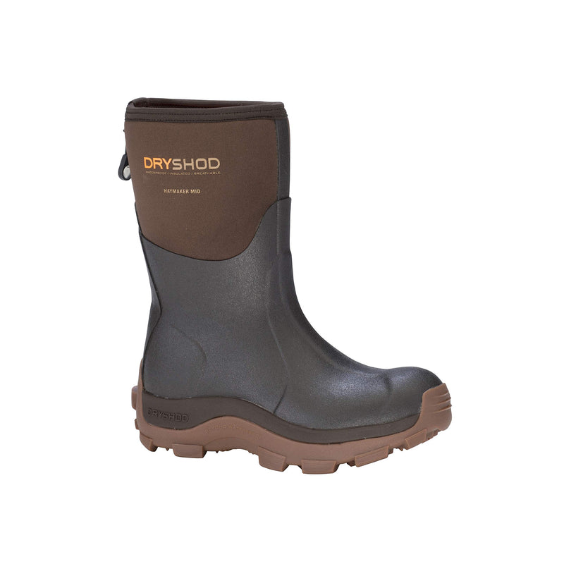 Dryshod Womens Haymaker Mid Rubber Farm Boots |Rubber | Waterproof | Brown