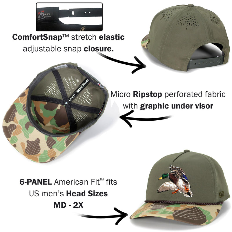 Paramount Outdoors Turkey Feather Bottomland Mesh Back Comfort Snap Snapback, Turkey Hunting Cap
