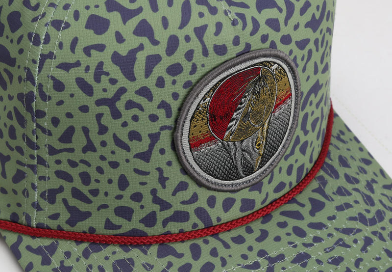 Paramount Outdoors Dead Drift Fly Fishing Patch 5-Panel Vintage Trucker Rope Cap, Fly Fishing Cap