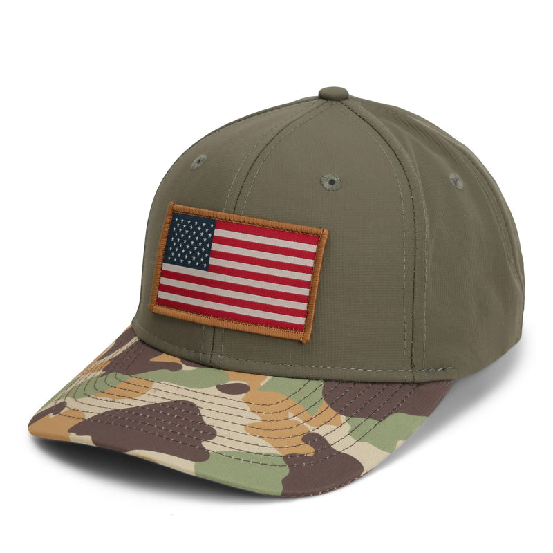 Paramount Outdoors American Flag Performance Ripstop American Fit US Patriotic Cap Fits Head Sizes MD - XX (Red White Blue)