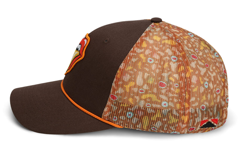 Paramount Outdoors Trout Tongue Fly Fishing Brown Trout 6-Panel Rope Cap Fly Fishing Cap (Brown)