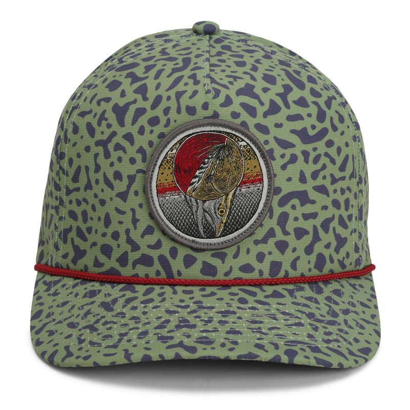 Paramount Outdoors Dead Drift Fly Fishing Patch 5-Panel Vintage Trucker Rope Cap, Fly Fishing Cap