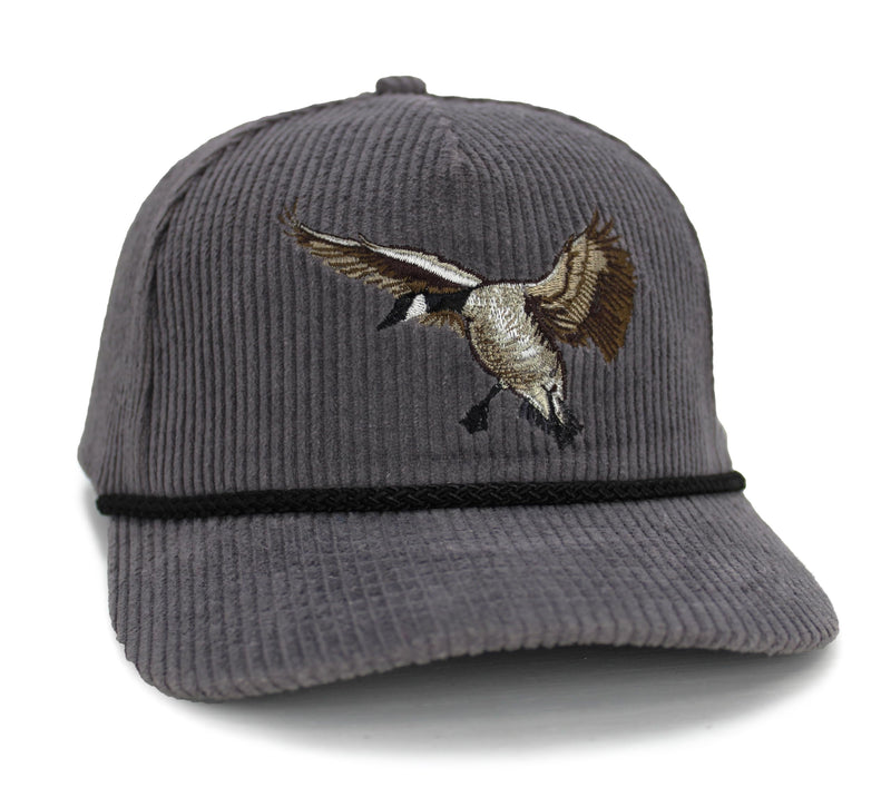 Paramount Outdoors Corduroy Hat Comfort Snapback Retro Waterfowl Snow Goose Hunting Cap (White Corduroy- OSFA)