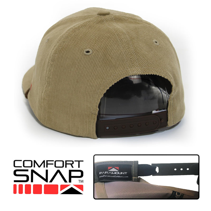 Paramount Outdoors Corduroy Hat Comfort Snapback Retro Waterfowl Snow Goose Hunting Cap (White Corduroy- OSFA)