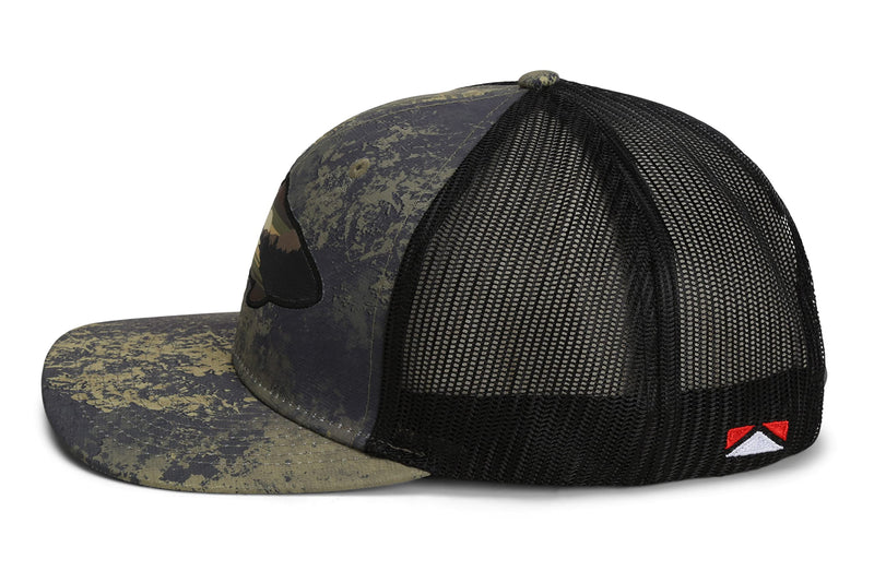 Paramount Outdoors Sunset Fish Silhouetee Performance Trucker Hat Mountain Fishing Rope Cap (Slate - OSFA)
