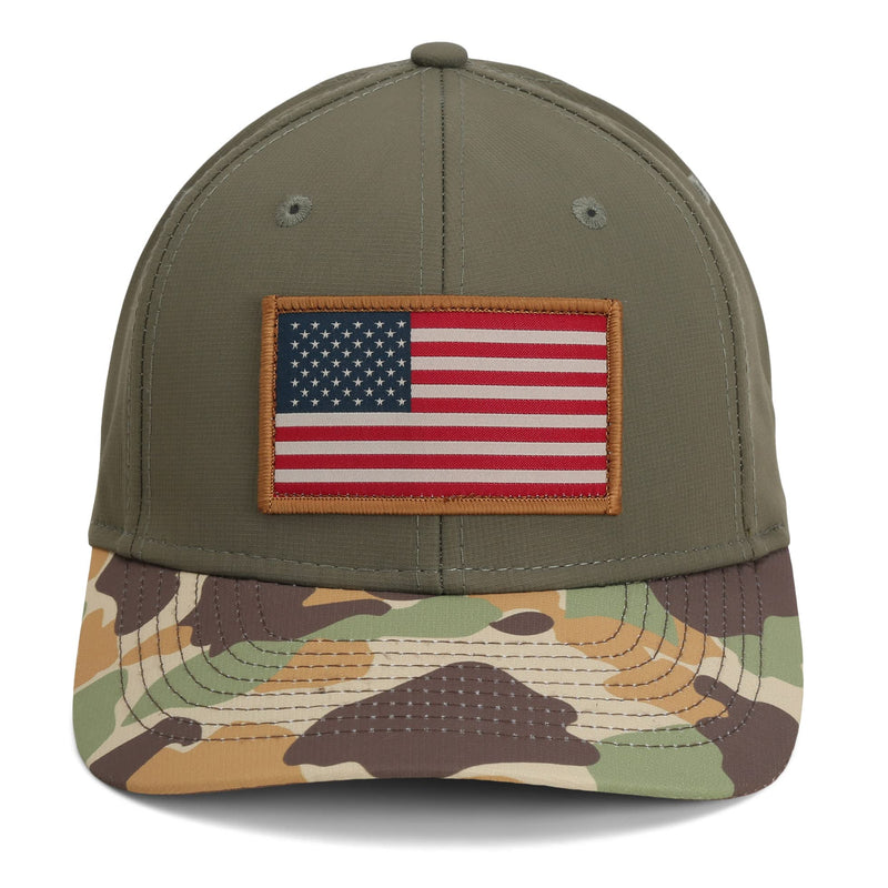 Paramount Outdoors American Flag Performance Ripstop American Fit US Patriotic Cap Fits Head Sizes MD - XX (Red White Blue)