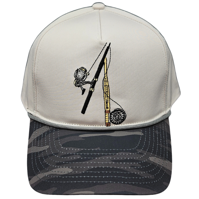 Wild Brims Hats, Fishing Pole Black Camo, Stone