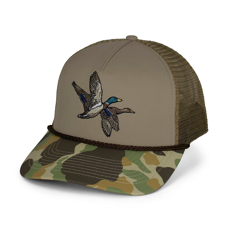 Paramount Outdoors Hat 5-Panel Throwback Fly Fishing Trucker hat with Quick Dry Fabric and Stretch Comfort Snapback