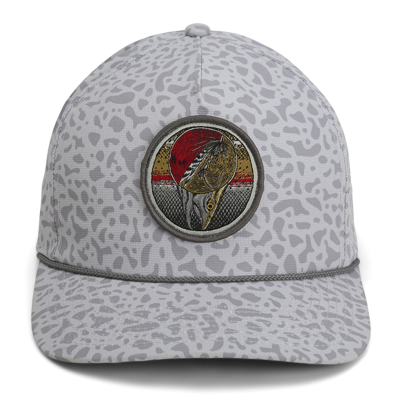 Paramount Outdoors Dead Drift Fly Fishing Patch 5-Panel Vintage Trucker Rope Cap, Fly Fishing Cap