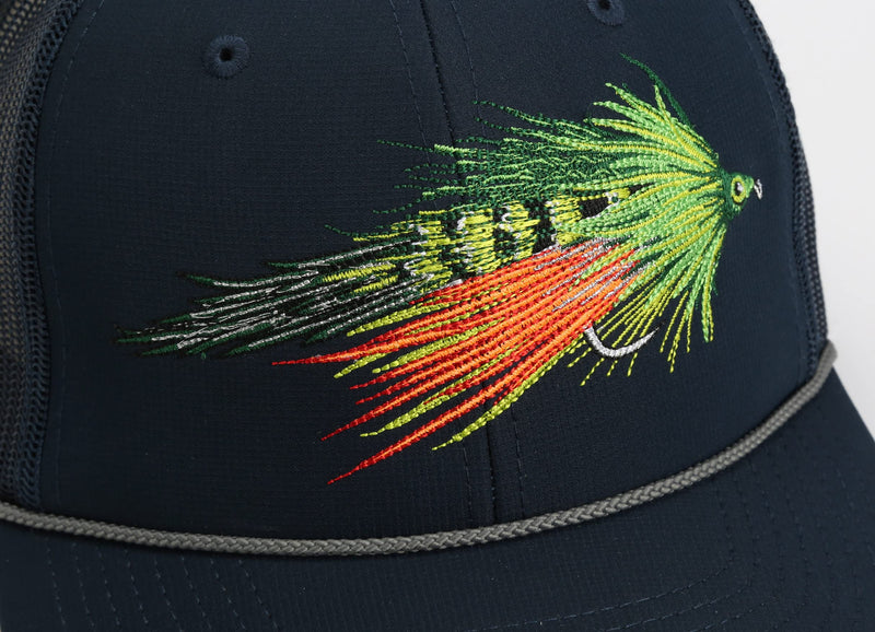 Paramount Outdoors Hat 5-Panel Throwback Fly Fishing Trucker hat with Quick Dry Fabric and Stretch Comfort Snapback