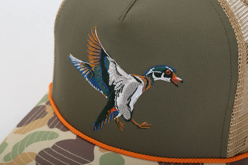 Paramount Outdoors Hat 5-Panel Throwback Fly Fishing Trucker hat with Quick Dry Fabric and Stretch Comfort Snapback