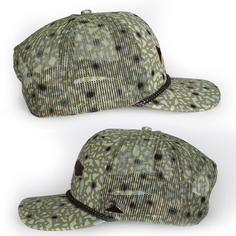 Paramount Outdoors Sunset Fish Silhouetee Performance Trucker Hat Mountain Fishing Rope Cap (Slate - OSFA)
