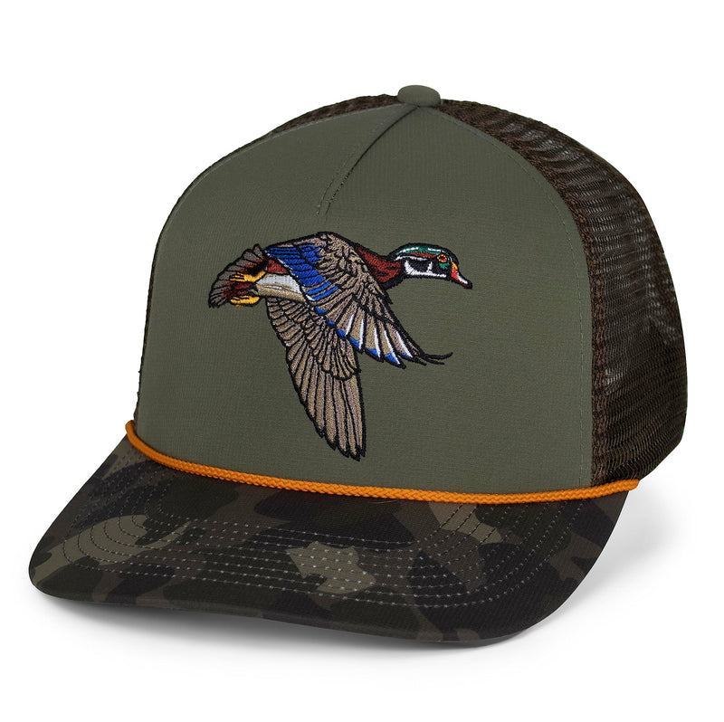 Paramount Outdoors Hat 5-Panel Throwback Fly Fishing Trucker hat with Quick Dry Fabric and Stretch Comfort Snapback