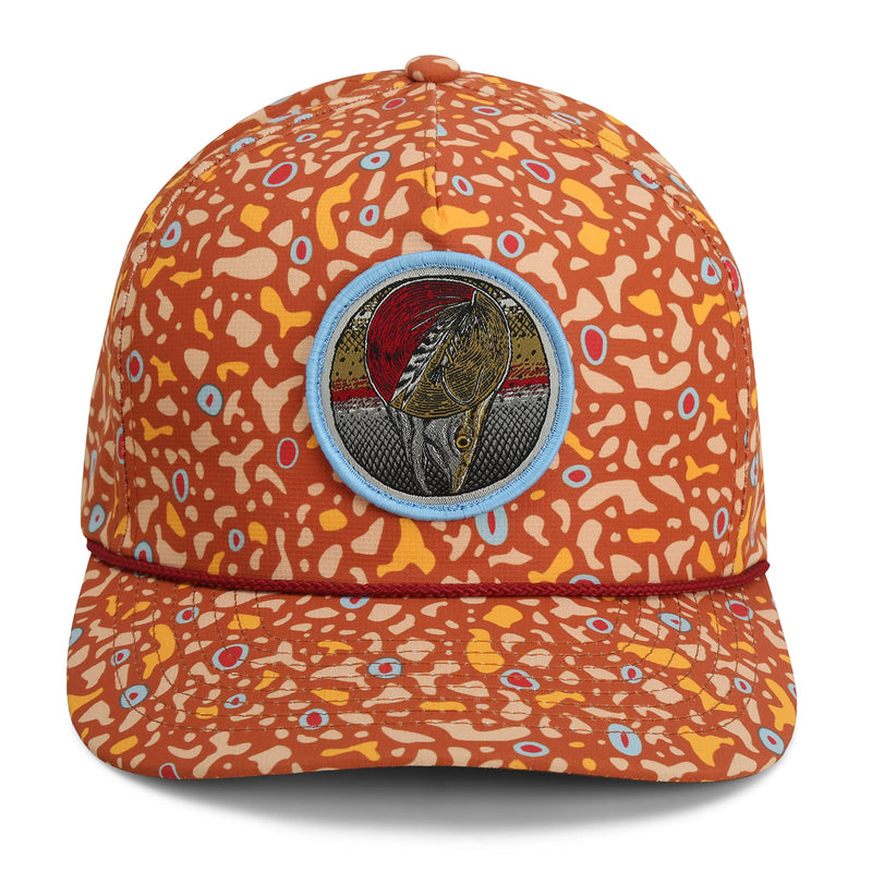 Paramount Outdoors Dead Drift Fly Fishing Patch 5-Panel Vintage Trucker Rope Cap, Fly Fishing Cap