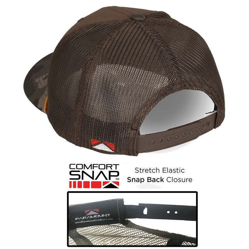 Paramount Outdoors Hat 5-Panel Throwback Fly Fishing Trucker hat with Quick Dry Fabric and Stretch Comfort Snapback