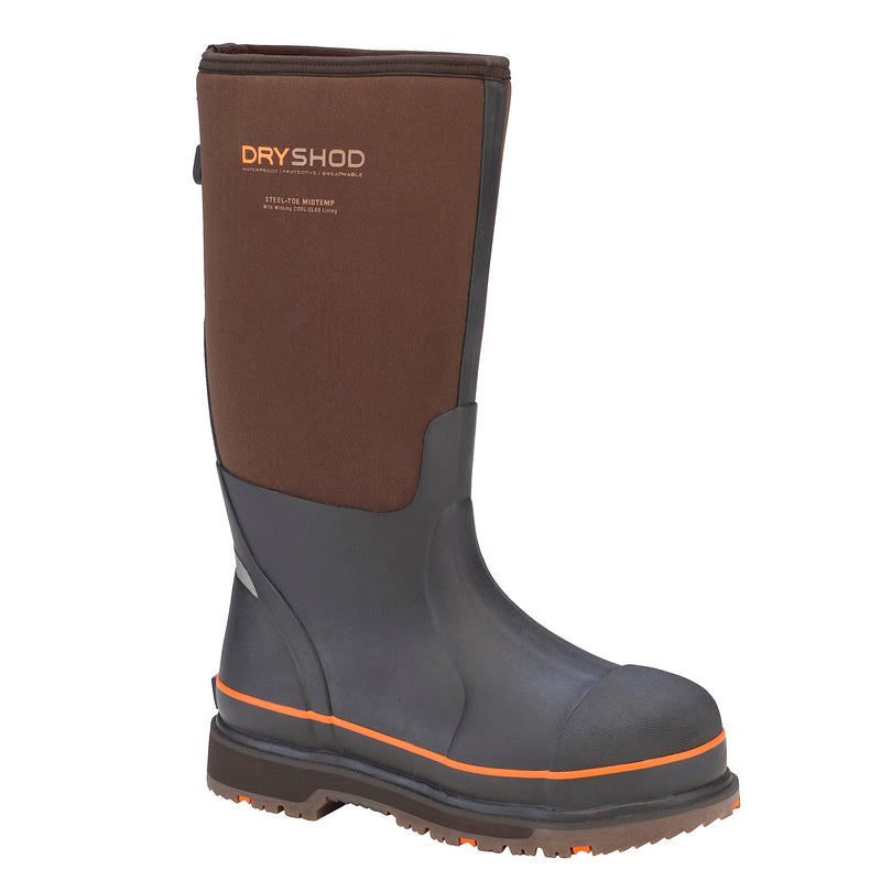 Dryshod Mens Slip Resistant Steel-Toe Work Safety Shoes |Waterproof | Rubber | Black | Size 10