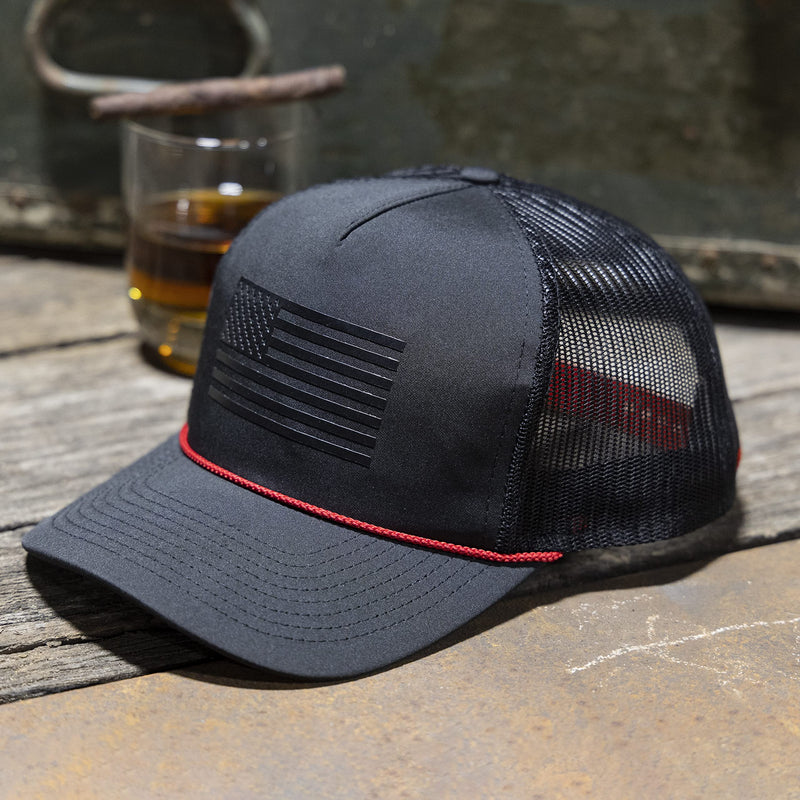 Paramount Outdoors American Flag Performance Ripstop American Fit US Patriotic Cap Fits Head Sizes MD - XX (Red White Blue)