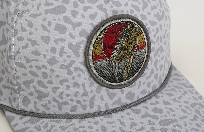 Paramount Outdoors Dead Drift Fly Fishing Patch 5-Panel Vintage Trucker Rope Cap, Fly Fishing Cap