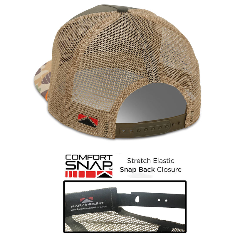 Paramount Outdoors Turkey Feather Bottomland Mesh Back Comfort Snap Snapback, Turkey Hunting Cap