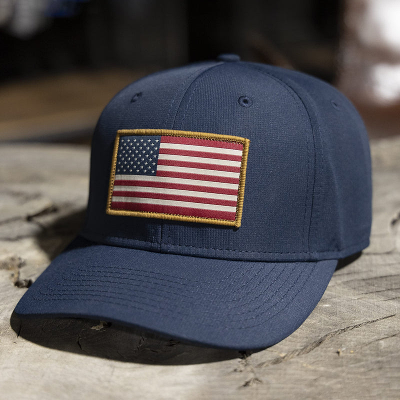 Paramount Outdoors American Flag Performance Ripstop American Fit US Patriotic Cap Fits Head Sizes MD - XX (Red White Blue)