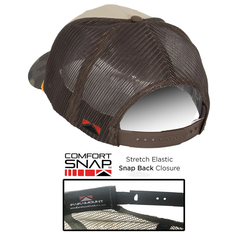 Paramount Outdoors Hat 5-Panel Throwback Fly Fishing Trucker hat with Quick Dry Fabric and Stretch Comfort Snapback