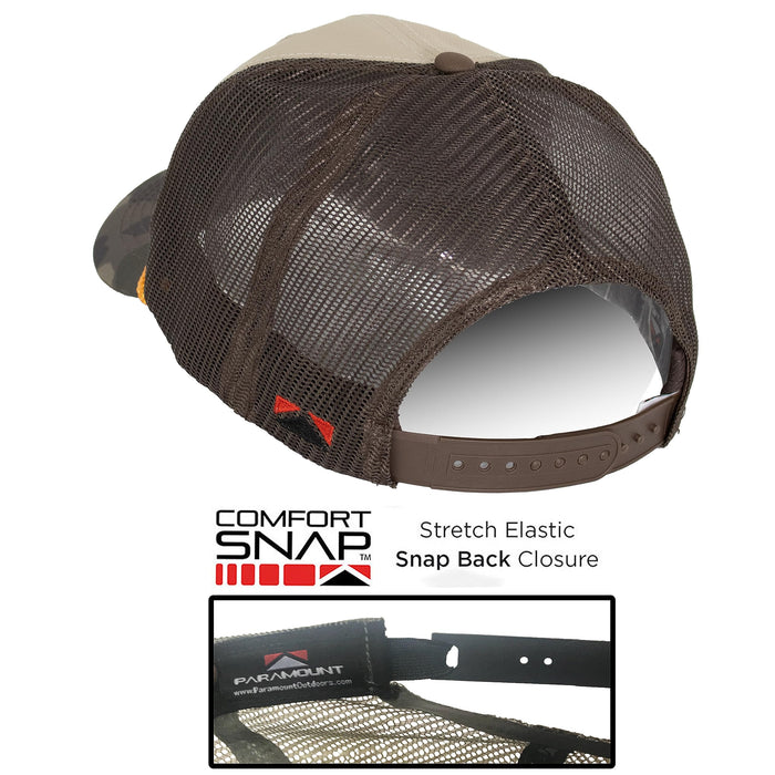 Paramount Outdoors Turkey Feather Bottomland Mesh Back Comfort Snap Snapback, Turkey Hunting Cap