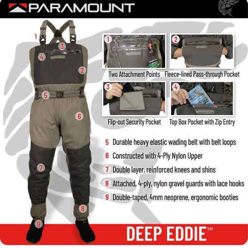 Paramount Outdoors - Big Eddy Stout Breathable Stockingfoot Chest Wader, Large