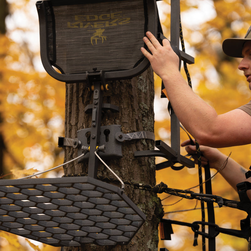 Rivers Edge Next Level Treestand Bracket on a tree