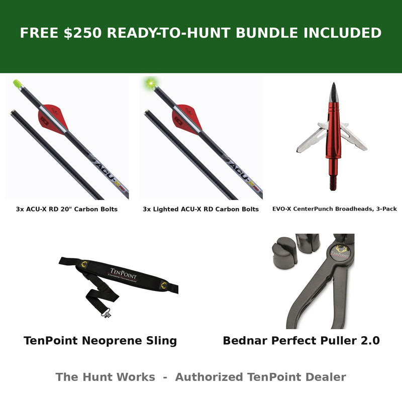 Free $250 ready-to-hunt bundle included: ACU-X RD bolts, broadheads, sling, arrow puller