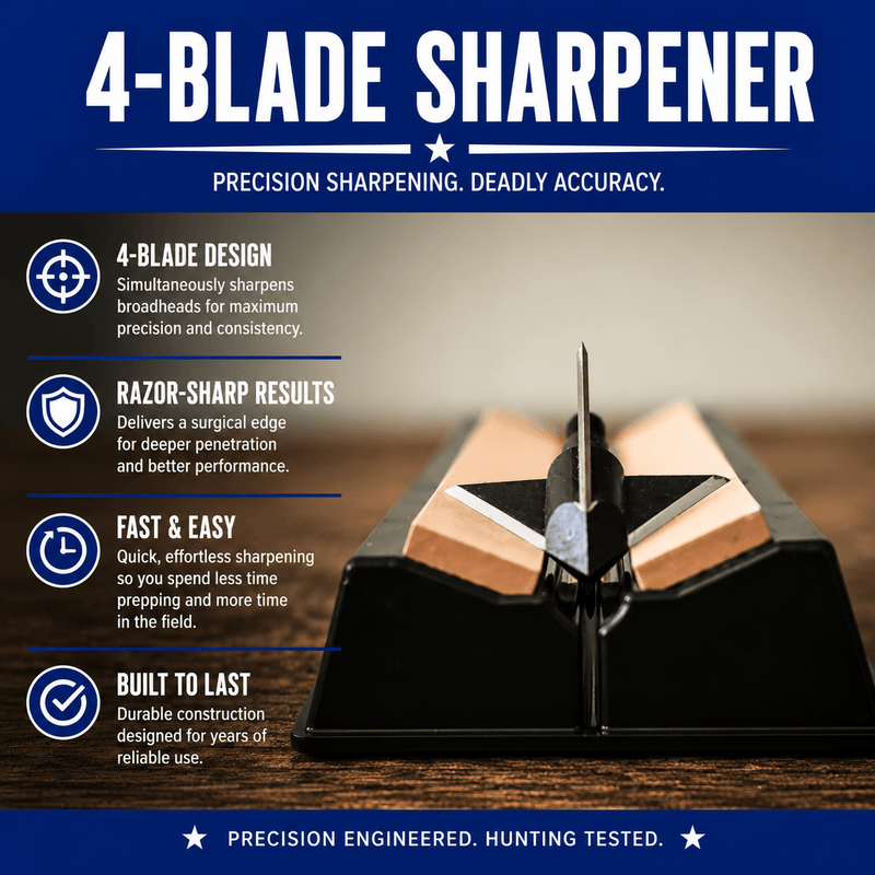 Tooth of the Arrow | Medium Grit 4-Blade Broadhead Sharpener