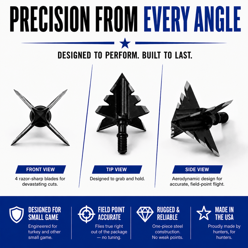 TOTA | 100 Grain Broadhead |Small Game and Turkey | Fixed Blade