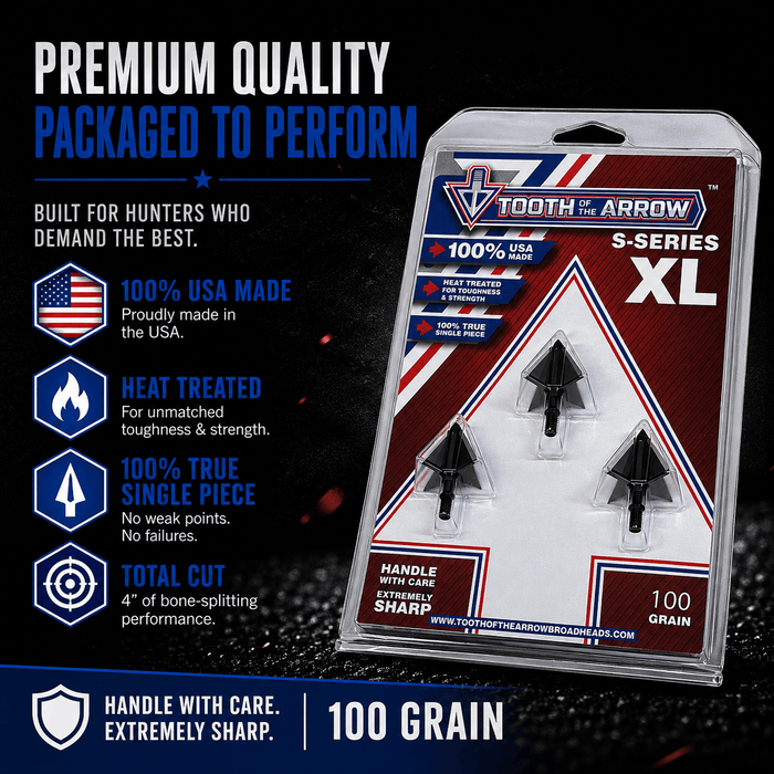 TOTA | 100 grain XL broadhead | 1-3/16-inch solid | fixed blade