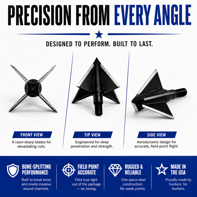 TOTA | 125 grain broadhead | 1-inch solid | fixed blade