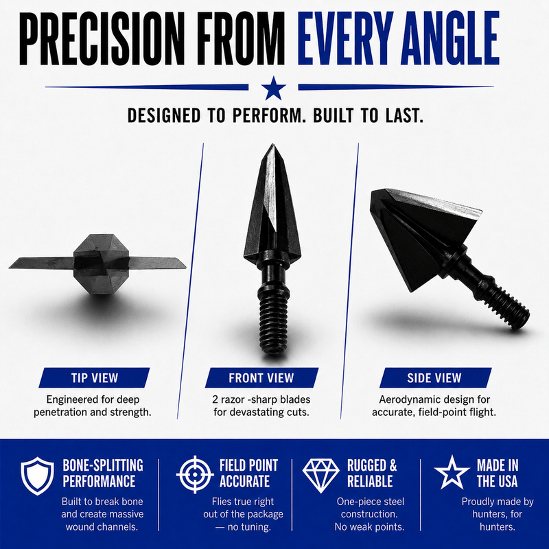 TOTA | 125 grain broadhead | 1-inch single bevel | fixed blade