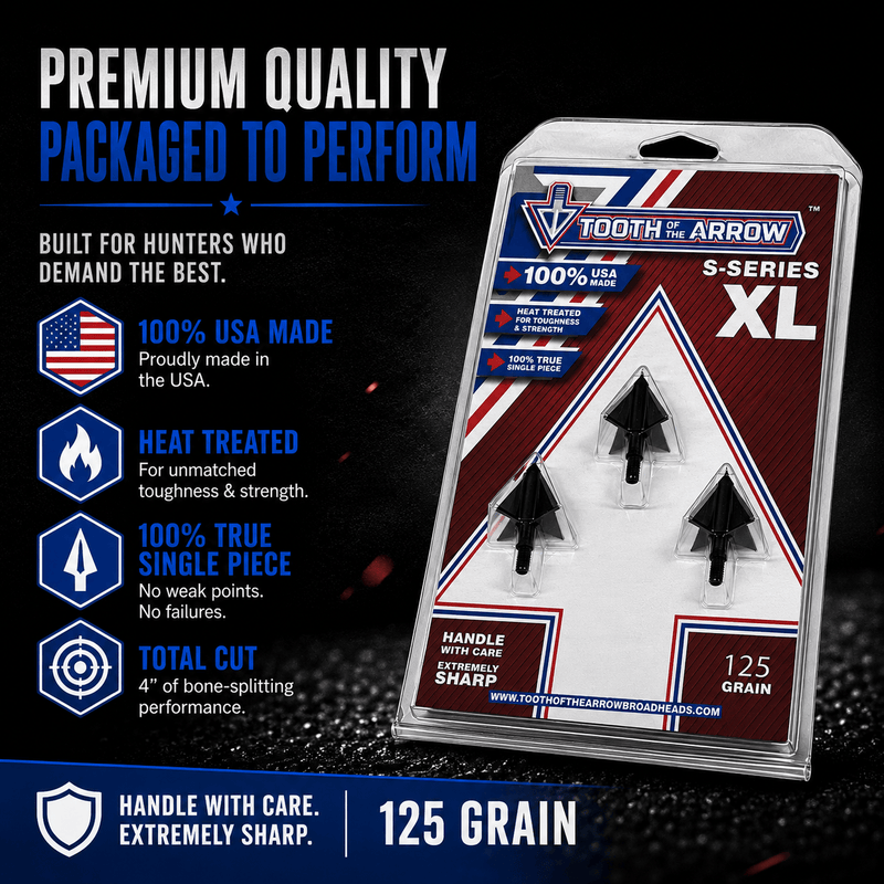 TOTA | 125 grain XL broadhead  | 1-3/16-inch solid | fixed blade