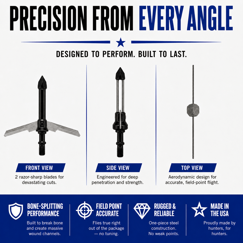 TOTA | 2-Blade Expandable Broadhead | 2.25” Cut | 125 Grain