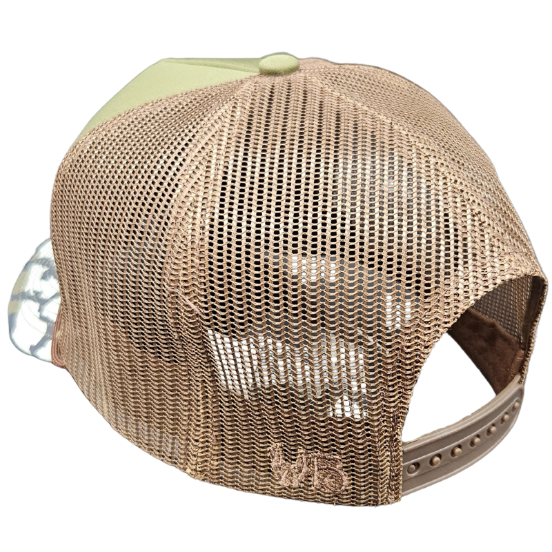 Wild Brims Hats, Flying Wood Duck, bark Camo, Dark Olive, Mesh Back