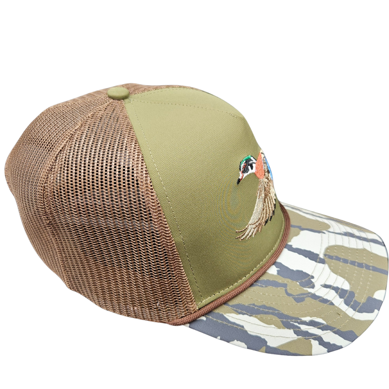 Wild Brims Hats, Wood Duck, Bark Camo, Dark Olive, Mesh Back